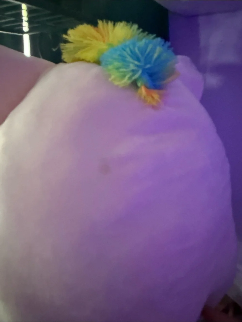 Squishmallows Pink Unicorn Cat Pillow with Rainbow Belly